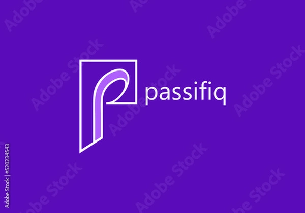 Fototapeta abstract, alphabet or letter P logo concept, hand-drawn abstract, creative vector logo for any business.Letter P Logo. P Letter Design, brand identity,