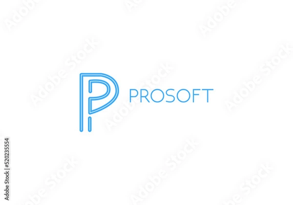 Fototapeta abstract, alphabet or letter P logo concept, hand-drawn abstract, creative vector logo for any business.Letter P Logo. P Letter Design, brand identity,