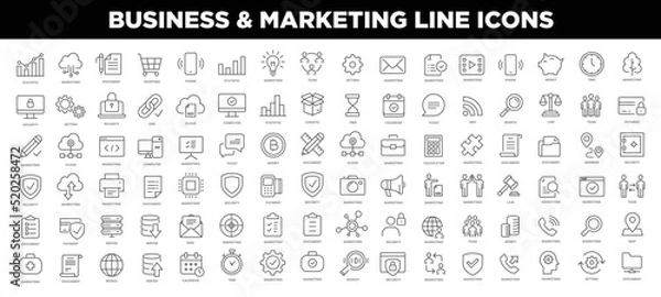 Obraz Business & marketing line icons
