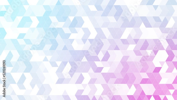 Fototapeta 三角パターン背景素材，スカイブルーとピンクのグラデーション
