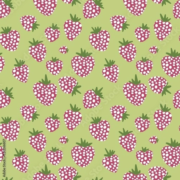 Fototapeta Spring and summer fruit seamless strawberry cartoon pattern for kids clothes print and wrapping and fabrics