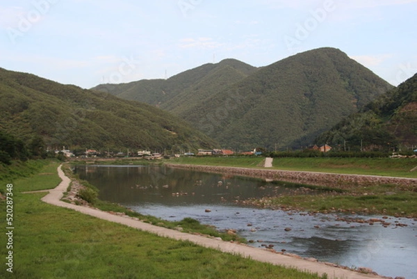 Fototapeta landscape with river