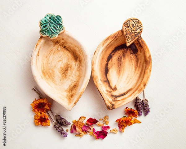 Obraz handcrafted ceramic bowls