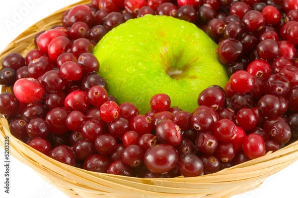 Fototapeta cranberries and apple