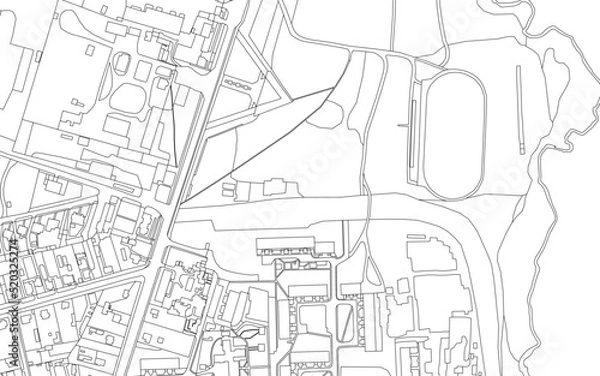 Obraz Vintage map background. Urban city top view. Vector Illustration.