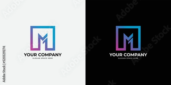 Obraz Gradient m letter logo vector design template