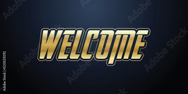 Obraz Luxury gold Welcome text logo template 