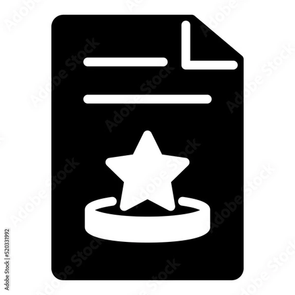 Obraz Document Glyph Flat Icon Isolated On White Background