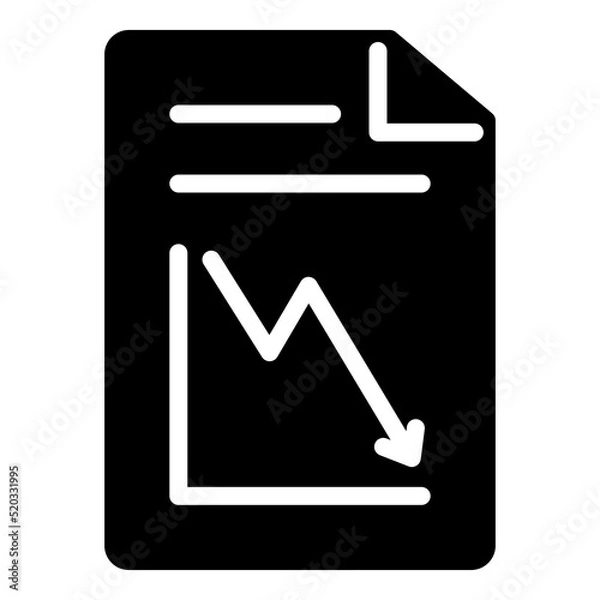 Obraz Document Glyph Flat Icon Isolated On White Background