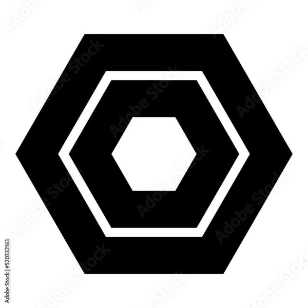 Obraz Polygon Hexagon Flat Icon Isolated On White Background