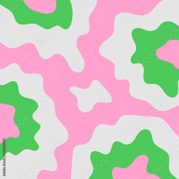 Fototapeta Abstract vector background, acrylic fluid art imitation. Pastel colors, liquid paint. Pink, green and grey colors. Modern template for banner, design and decor. Abstract geometric shapes composition. 