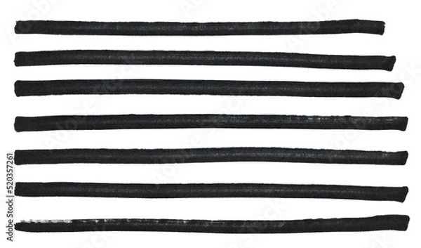 Obraz Set of black marker paint texture. Strokes isolated on white background