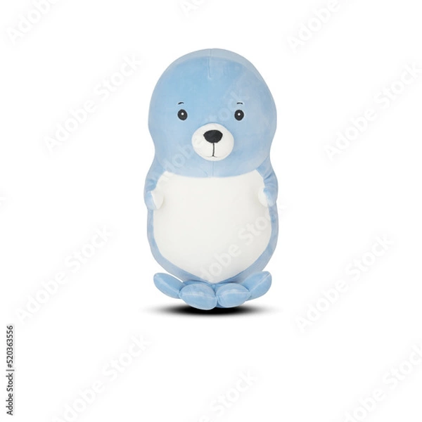 Fototapeta dolphin whale doll isolated on white background with clipping path