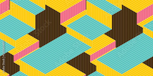Fototapeta Geometric lines background. Seamless pattern.Vector. 幾何学ラインパターン　背景素材
