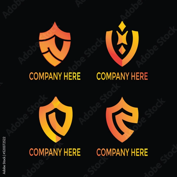 Fototapeta Shield security logo set design. 