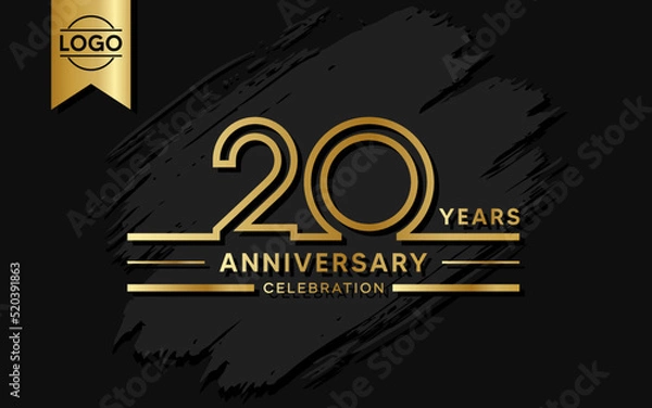 Fototapeta 20 year anniversary celebration design template. vector template illustration
