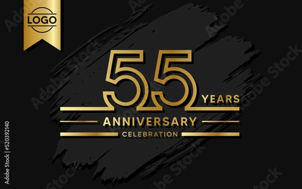 Fototapeta 55 year anniversary celebration design template. vector template illustration