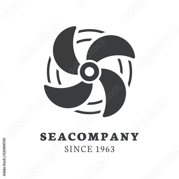 Obraz Propeller Sea Ship Logotype Icon