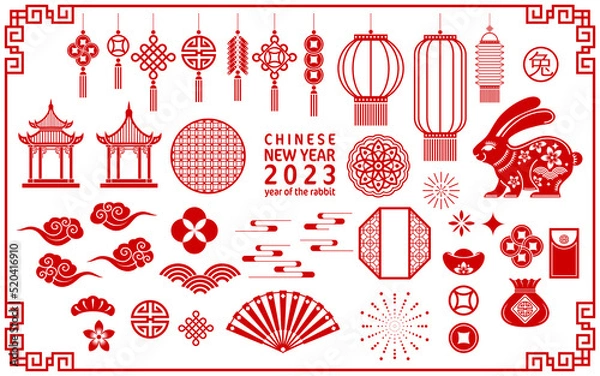 Obraz Happy chinese new year 2023 year of the rabbit