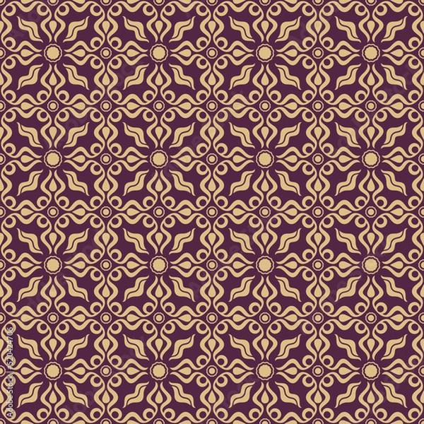 Fototapeta Seamless Ottoman Kaftan Pattern in vintage style. Use for clothing, wallpapers, fabric design, home decoration and bedding.