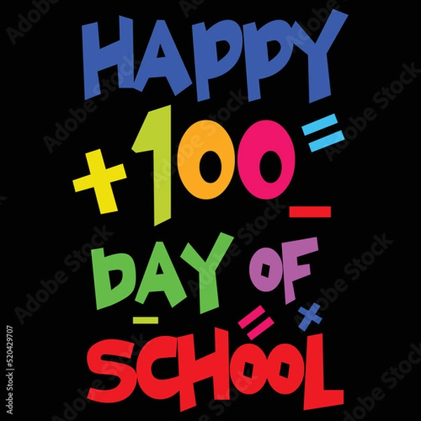 Fototapeta happy 100 day of school Vector design