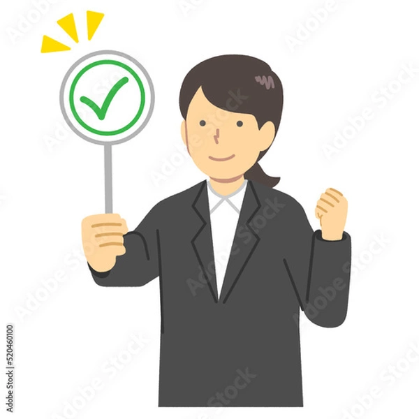 Fototapeta 女性の会社員　正解　不正解