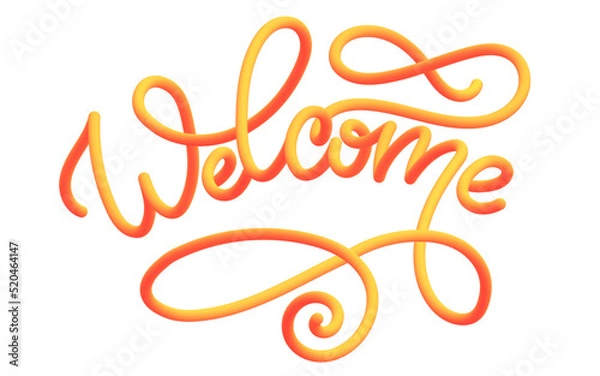 Obraz Welcome banner text sign isolated on white vector