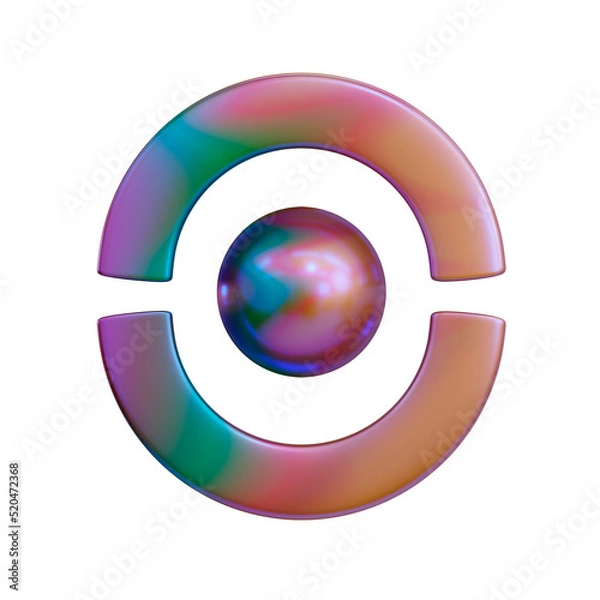 Obraz 3d illustration geometric shape of broken ring