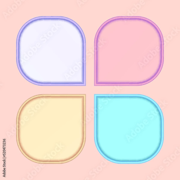 Obraz Set of four speech bubble templates, text boxes, and infographic design