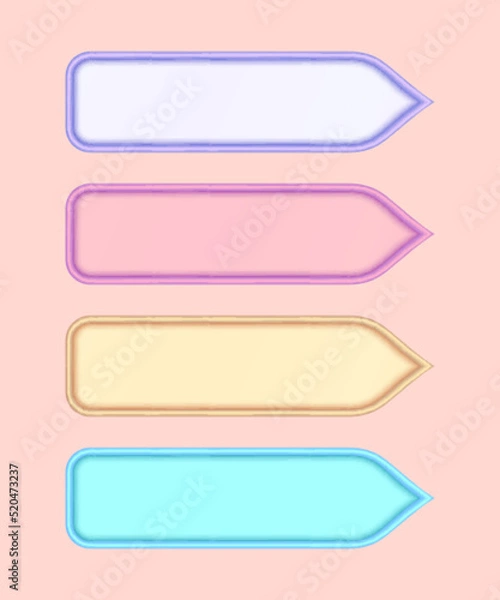 Fototapeta Set of four horizontal arrow templates design, text boxes, and banners frame