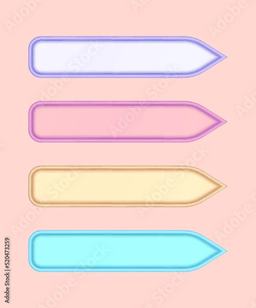 Obraz Set of four horizontal arrow templates design, text boxes, and banners frame for infographic element