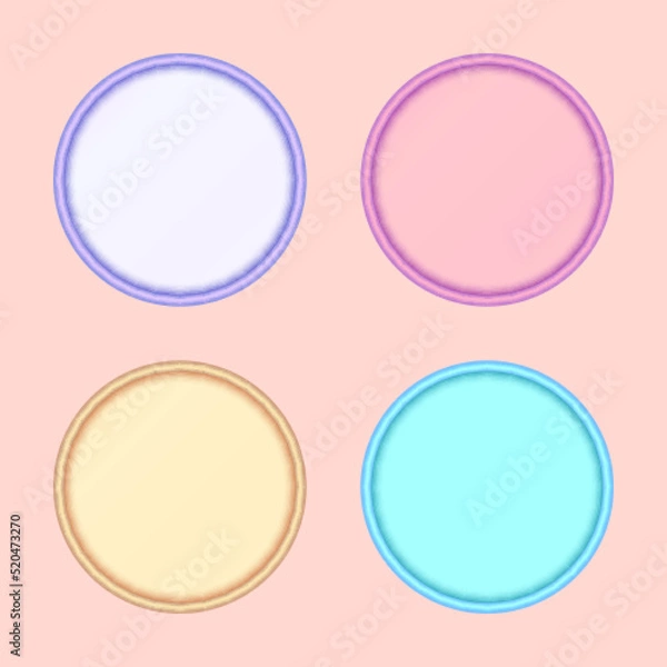 Obraz set of four vector 3d circles geometric shapes colorful blank text templates