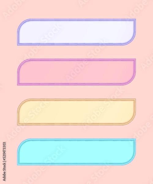 Obraz set of four vector 3d horizontal frame colorful blank text box banners for infographic design template