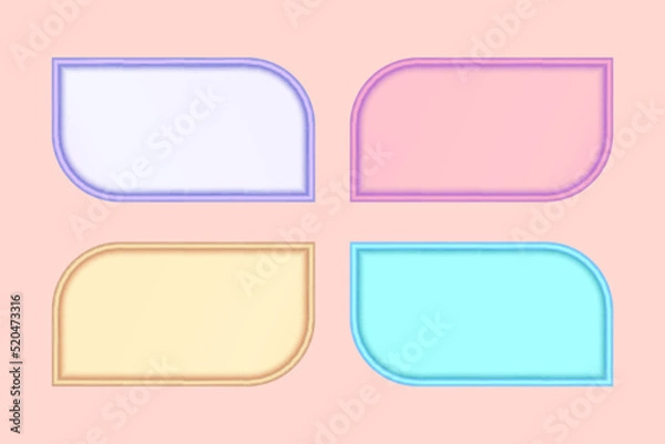 Obraz Set of four interface elements, text box and banner for infographic design
