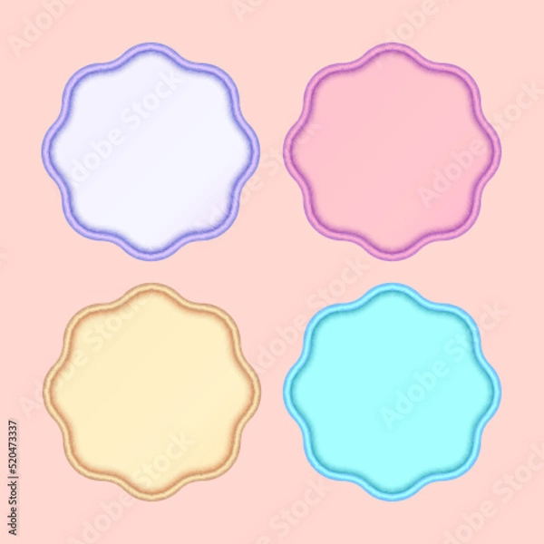 Obraz Set of four octagonal 3d shape, text box and banner for infographic design