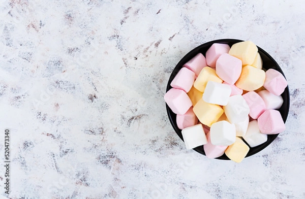 Obraz Marshmallow on white background. Top view