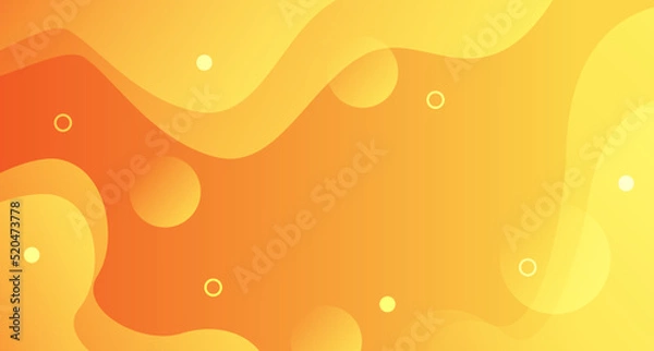 Fototapeta Geometric abstract shape on yellow-orange gradient overlay background. Vector.