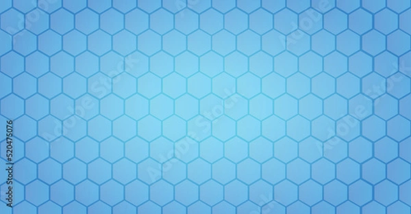 Obraz Hexagon shape on blue gradient overlay background. Vector.