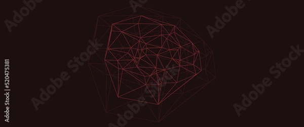 Fototapeta Abstract diamond shape line art with soft shadow background design concept, ruby shape, perfect for graphical resources, business template, presentation template, background, banner