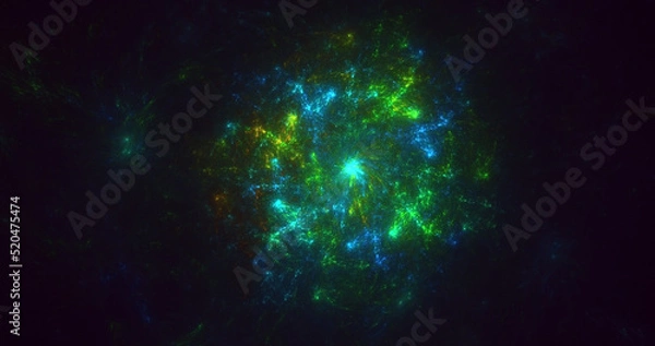 Fototapeta 3D rendering abstract colorful fractal light background