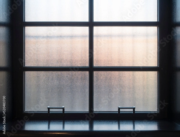 Fototapeta Window frame with Frosted Glass indoor Architecture detail