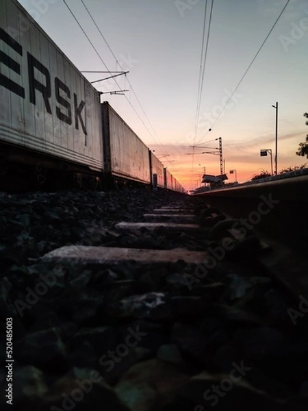 Obraz sunset on the railway track