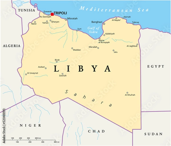 Obraz Mapa Libii (Mapa Libii)
