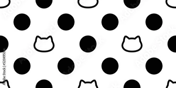 Fototapeta cat seamless pattern calico kitten vector head neko breed character cartoon face pet repeat wallpaper tile background animal doodle illustration scarf isolated design