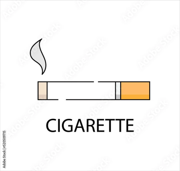 Obraz Cigarette concept line icon vector on white bakcground illustration vector