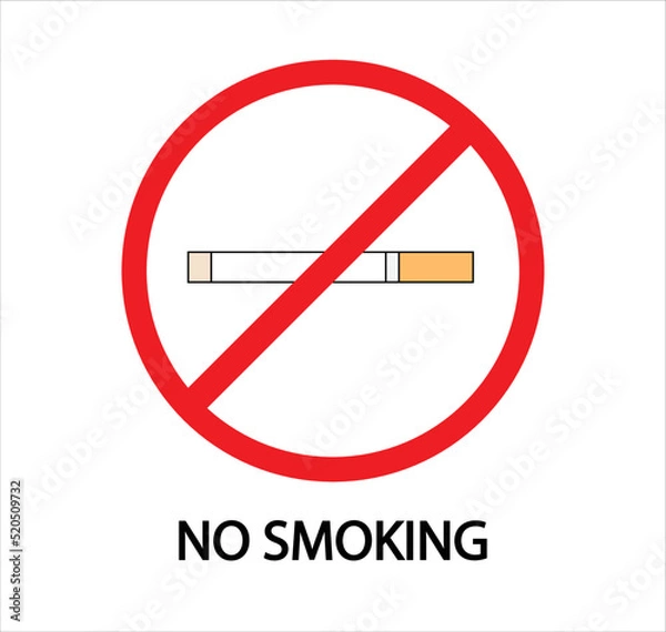 Obraz No smoking sign on white background illustration vector