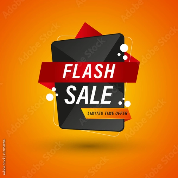 Fototapeta Flash sale banner template design. vector illustration.