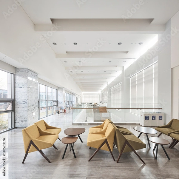 Obraz 大きな建物のロビーの椅子