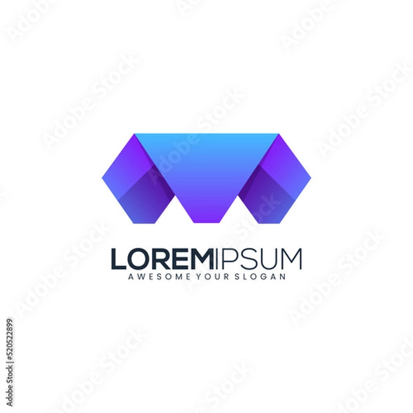 Obraz Lettering logo M abstract gradient colorful