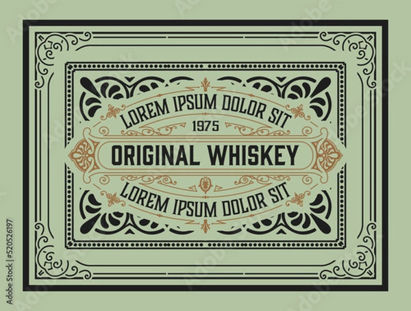 Obraz Whiskey label with old frames